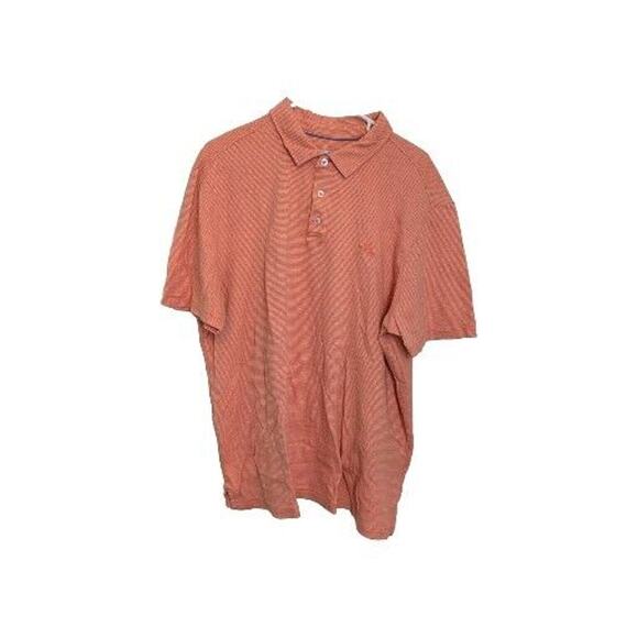 Tommy Bahama Other - Tommy Bahama Men's Polo Shirt Pink White Stripe Size XL Short Sleeve